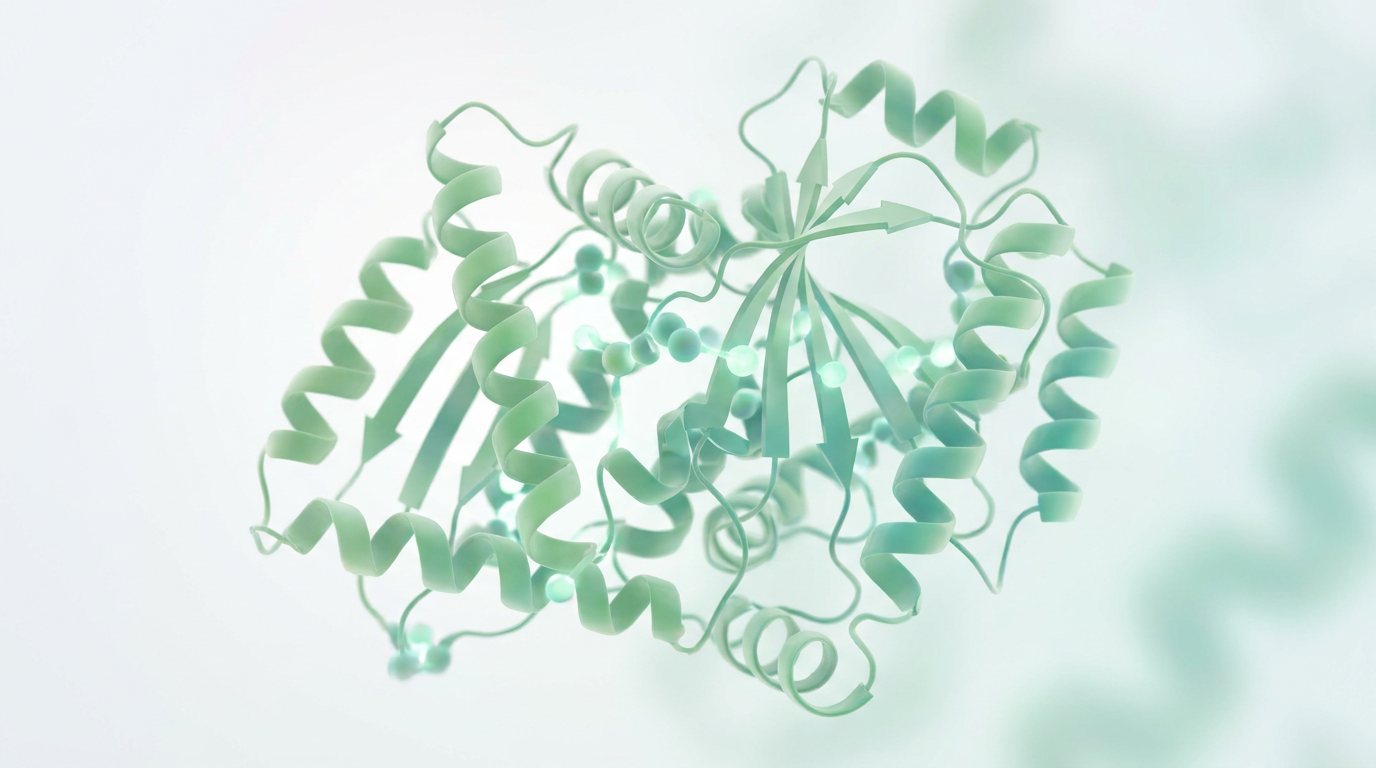 Abstrakte wissenschaftliche Darstellung eines Proteinmoleküls